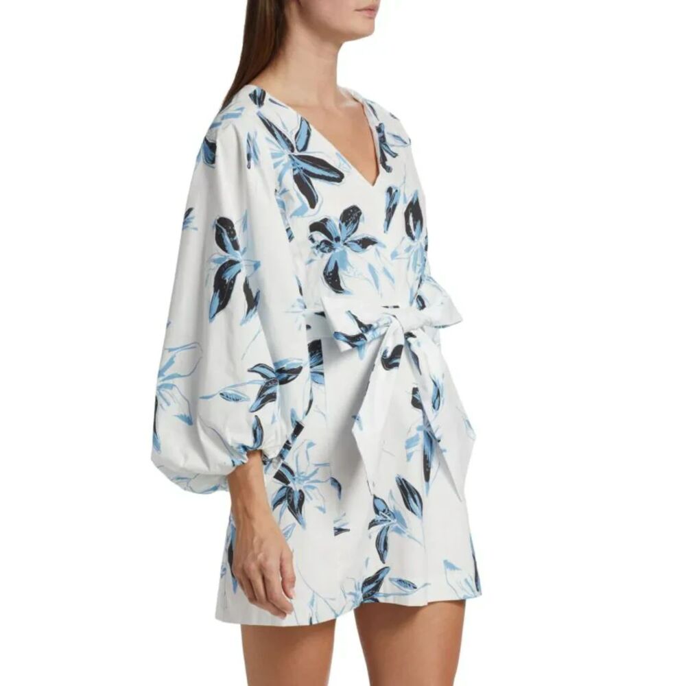 TANYA TAYLOR Loretta Floral Cotton Blend Poplin Mini Dress Size 6 $495